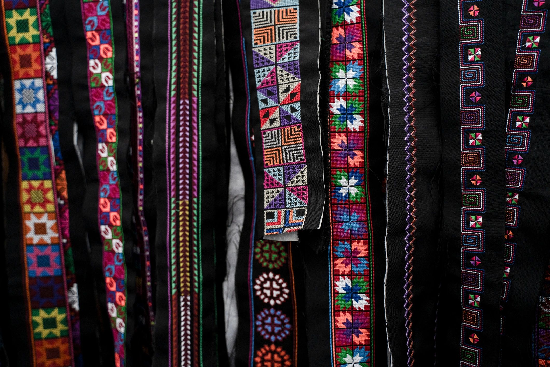 Traditional textile patterns representing cultural heritage